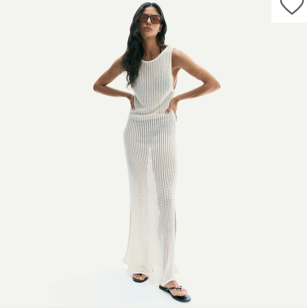 H&M Knit Maxi Dress White Size M - Picture 3 of 10